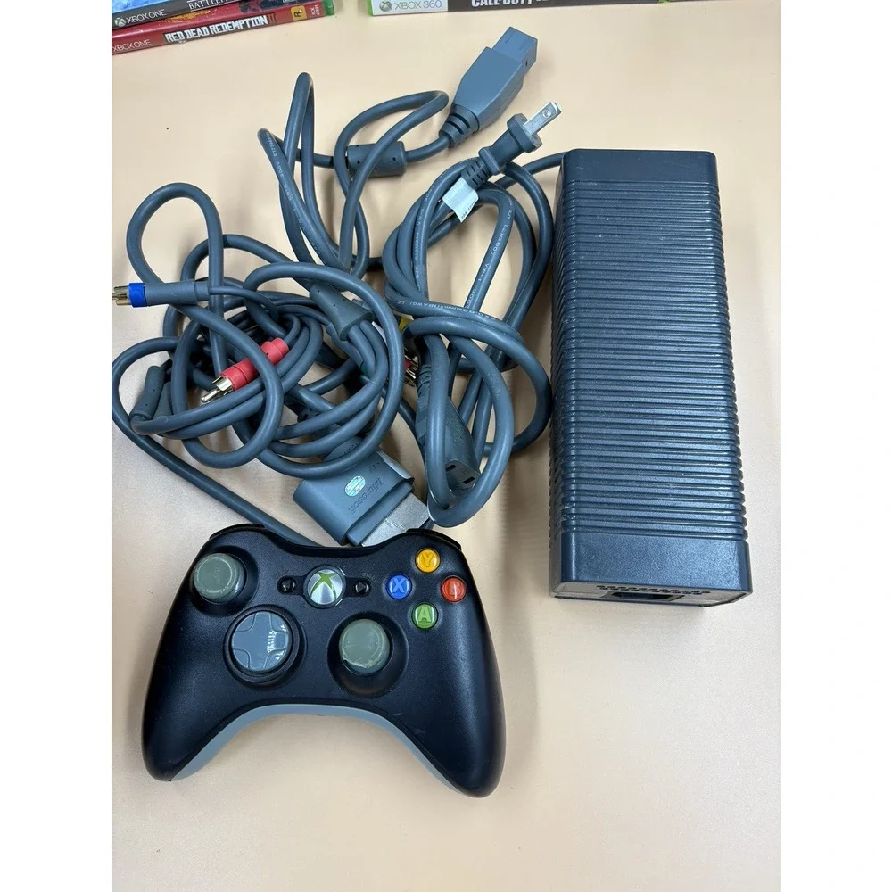 Grey Original Xbox 360 Fat Console 20GB HDD Bundle - Tested Working